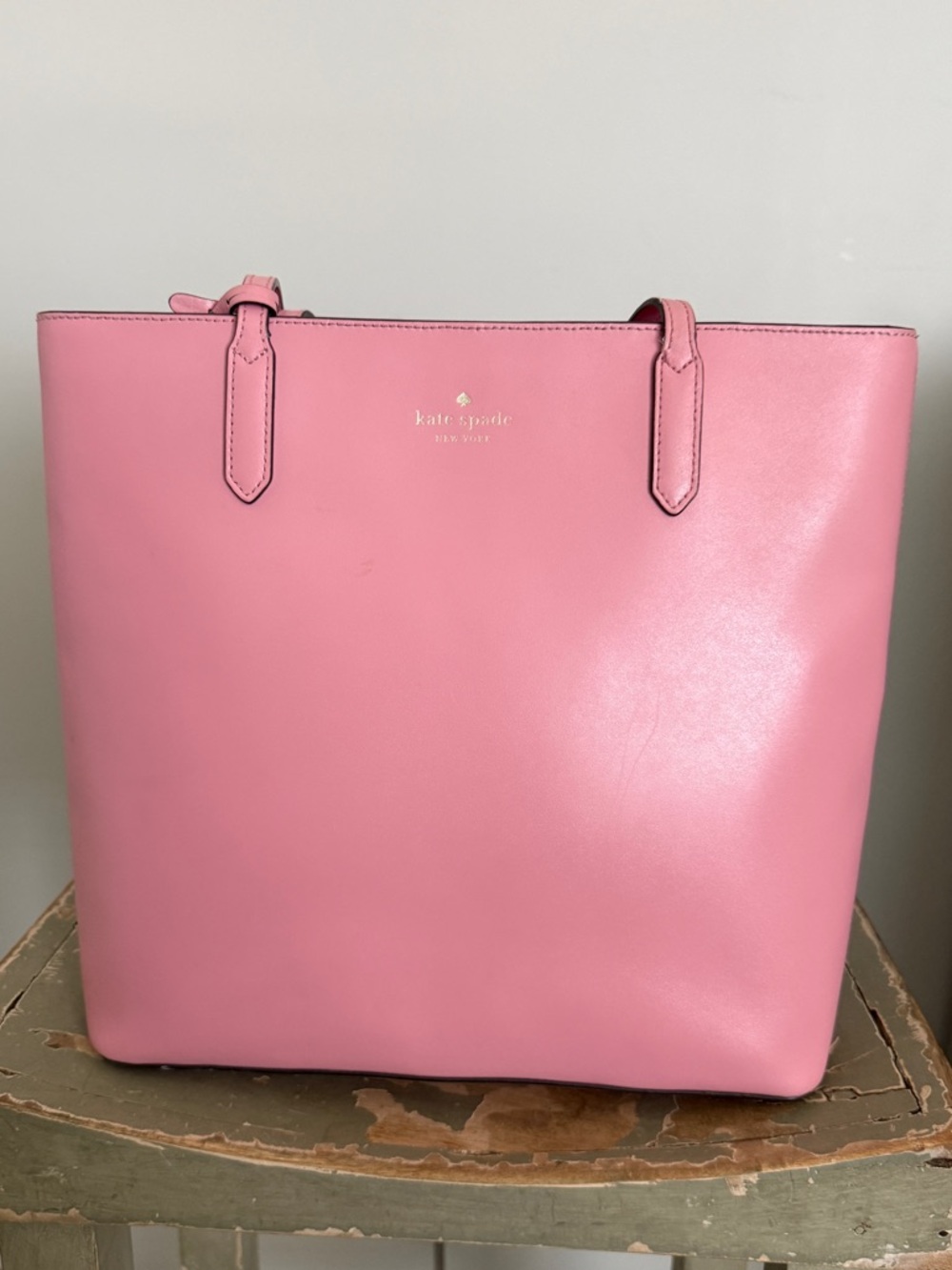 Kate Spade Pink Leather Tote with Top Handles